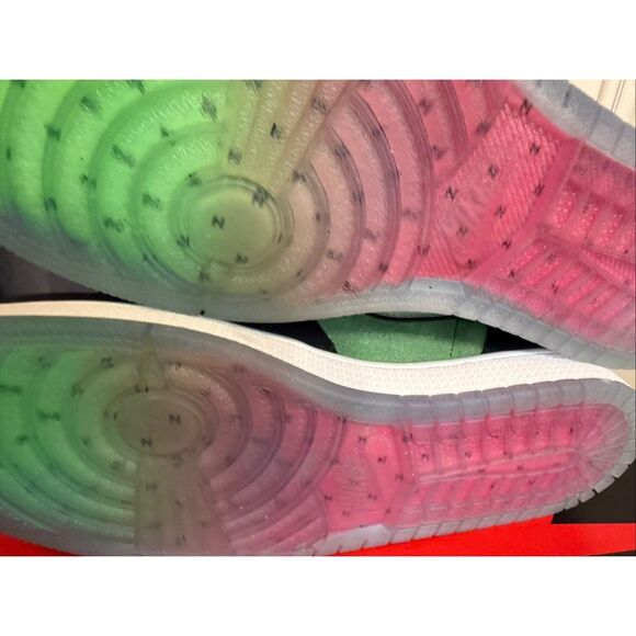 Nike Men's Air Jordan 1 High Zoom High Top Athletic Shoes Zen Green Size 8.5 - Picture 7 of 13